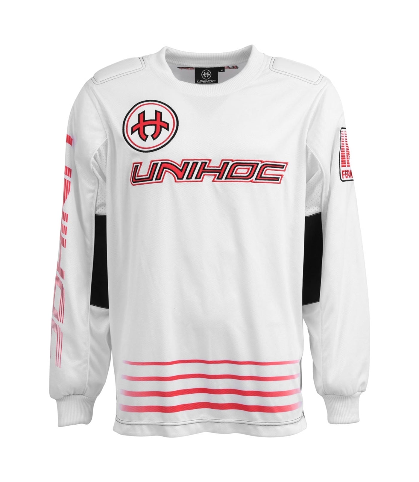 Unihoc Målvaktströja INFERNO JR White/Neon Red, Vit/röd målvaktströja från Unihoc