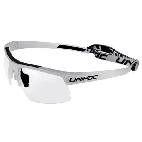 Unihoc Innebandyglasögon ENERGY JR Silver/Black, Silver/svart innebandyglasögon från Unihoc